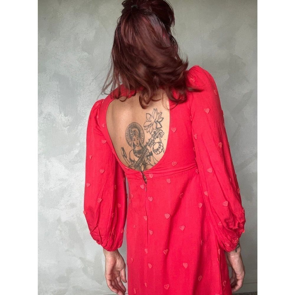 FARM Rio Red Heart Midi Dress - Picture 4 of 9